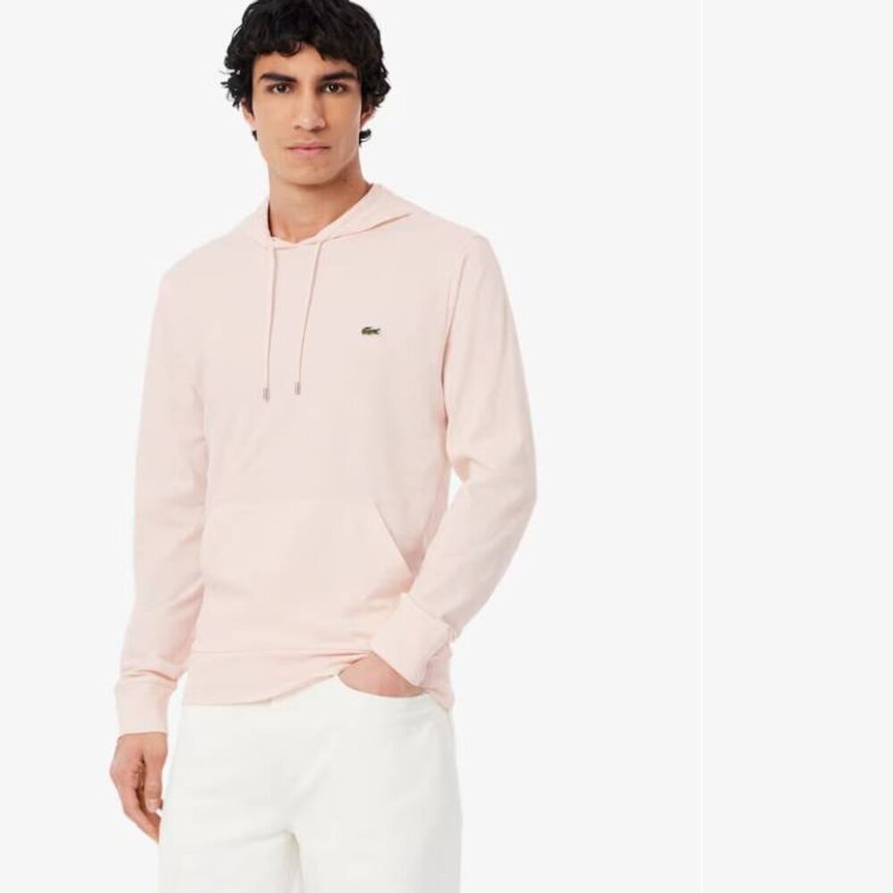 Lacoste Men's Long Sleeve Hooded T-Shirt Size M Pink